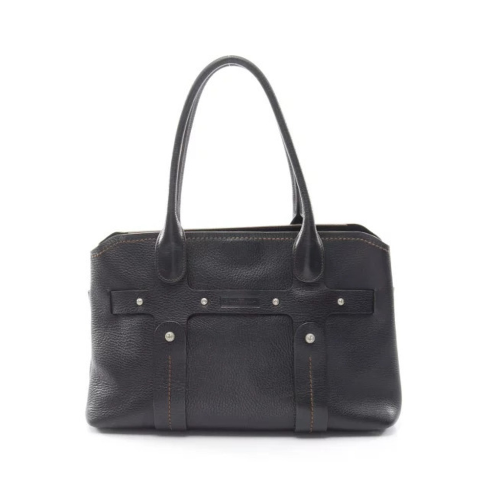 Salvatore Ferragamo Gancini Shoulder Bag Leather Black